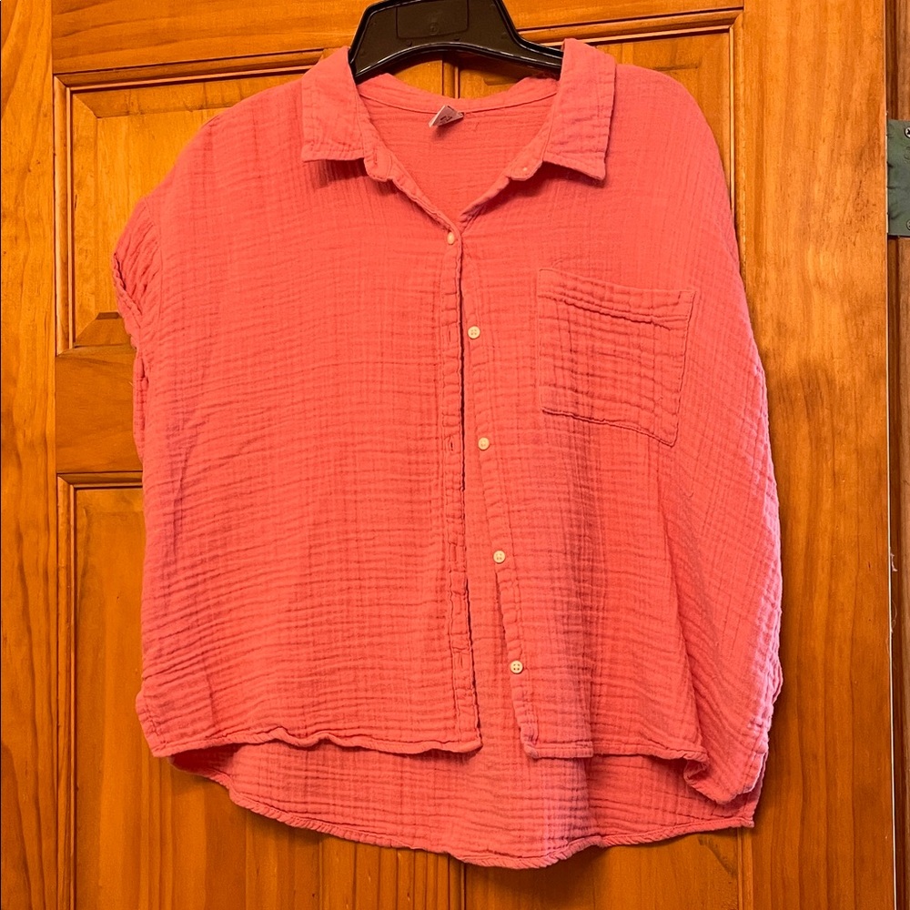 Old Navy Coral Button-Down Shirt
